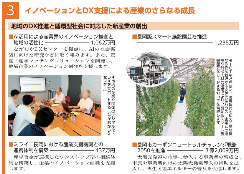 長岡市、きめ細かい支援とイノベーションによる産業振興で人や企業に選ばれるまちへ：長岡市政だより４月号より